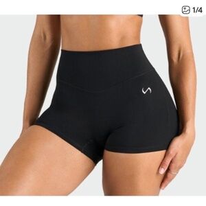TLF Temo Original 4" Workout Shorts, Black Small High Waisted XS